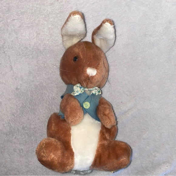 Vintage 1974 R. Dakin Plush Toy Bunny Rabbit 10" Stuffed Animal Preppy Teacher - Picture 1 of 10